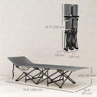 Outsunny Camping Cot for Adults with Mattress-Ergonomic design supports head comfortably without additional pillows