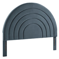 Modway Solana Arched Performance Velvet Queen Headboard - Cadet Blue-Stain-Resistant Performance Velvet Upholstery