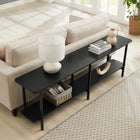 Manhattan Comfort Celine 70.87" Modern Console Table - Black-Legs Made of Carbon Steel with Black Finish for Fashion and Durability