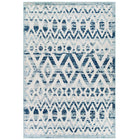 Modway Reflect Tamako Diamond/Chevron Moroccan Trellis Indoor / Outdoor Area Rug - 8 ft W x 10 ft L - Ivory/Blue-Distressed Diamond and Chevron Moroccan Trellis Area Rug