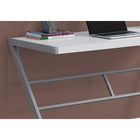Monarch Specialties 7372 48" Computer Desk - White/Silver Metal-Smooth laminated white top for a contemporary appeal
