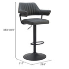 Zuo Erret Barstool - Grey-3 year limited warranty