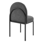 Modway Isla Upholstered Fabric Dining Side Chair - Black/Charcoal - 2 Pack-Channel Tufted Accents