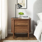 Modway Cadence 2-Drawer Nightstand - Walnut-Fluted Sides