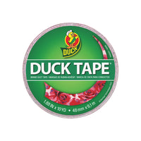 Shurtape 1.88" Printed Duck Tape - Red Roses-Tears easily by hand for simple application