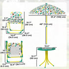 Qaba Kids Picnic Table and Chair Set with 2 Folding Chairs and Removable Umbrella - Green-Foldable chairs and a lightweight design make it great for travel 