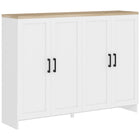 HOMCOM Modern 47.2" L Buffet Cabinet with Storage - White-Two cabinets provide ample storage for daily supplies