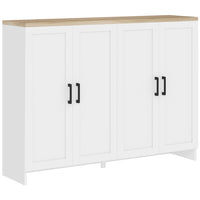 HOMCOM Modern 47.2" L Buffet Cabinet with Storage - White-Two cabinets provide ample storage for daily supplies