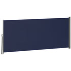 Outsunny Retractable Side Awning with Resistance to UV Rays & Wind - 118" x 63" - Dark Blue-Flexible side awnings for outdoor and indoor use
