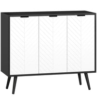 HOMCOM Modern 36" L Sideboard Buffet Cabinet - Black-Large storage space with 2 door cabinets for holding daily accessories and utensils