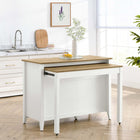 Modway Farmstead Kitchen Island - Oak White-Pull-Out Table