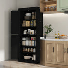 HOMCOM 72.5" H Freestanding 4-Door Kitchen Pantry Cabinet with Shelves - Black-Two adjustable shelves allow easy storage of oversized items without worrying about their fit 