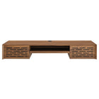 Modway Merit 60" Wall Mount Wood Office Desk - Walnut-Durable Particbleboard Construction