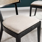 Modway Caledonia Wood Dining Chair - Black/Beige-Woven Rattan Cane Backrest