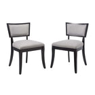 Modway Pristine Upholstered Fabric Dining Chairs - Light Grey - 2 Pack-Modern Dining Chairs