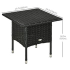 Outsunny - Table basse de patio en osier 20 po avec plaque en plastique sous le plateau tressé, noir-L’osier en rotin PE tressé à la main ajoute style et durabilité