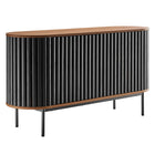Modway Fortitude 59" Oval Sideboard - Walnut Black-MDF and Particleboard