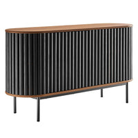 Modway Fortitude 59" Oval Sideboard - Walnut Black-MDF and Particleboard