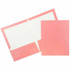 JAM Paper Laminated Two-Pocket Glossy Presentation Folders - Baby Pink - 6 Pack-Colour: Pink