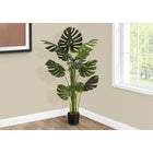 Monarch Specialties - Plante Artificielle - 55 po H - Arbre Monstera - Mis En Pot - Touche Réelle - Feuilles Vertes - Pot Noir-Chaque plante artificielle est placée dans un pot noir de 6 po et présente 13 feuilles vertes riches que l'on peut ajuster pour un aspect vraiment authentique