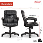 Staples Bonded Leather Task Chair - Black-Tilt, tilt lock and tilt tension control let you position your chair safely at the desired angle