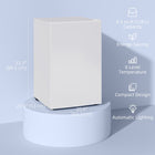 HOMCOM 4.5 cu ft Mini Fridge with Freezer and Wheels - White-Reversible door hinges allow for flexible installation options