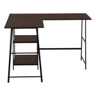 Monarch Specialties 7590 48" Computer Desk - Espresso Top/Black Metal Corner-8