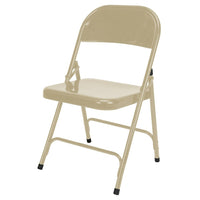 Kleton - Chaise Pliante En Acier, Acier, Beige, Capacité 300 Lb-Couleur Beige