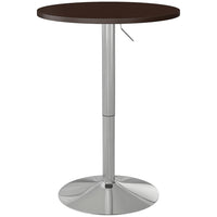 HOMCOM Round Bar Table, Easy Assembly for Home Bar, Small Dining Room- Walnut-Pneumatic lift mechanism enables height adjustment from 27.2" (69cm) to 35.8" (91cm)