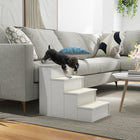 PawHut 21.3" H Pet Stairs for High Bed - White-Using high-quality MDF material for both pet and the owner' healthy 