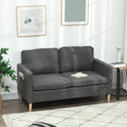 HOMCOM 56" Loveseat Sofa for Bedroom with Side Pockets - Grey-The side pocket brings great convenience 