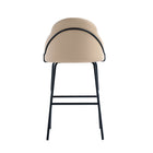 Manhattan Comfort Gracie 22" Modern Leatherette Upholstered Barstool - Tan and Black - 2 Pack-Minimal Assembly Required. Hardware Included