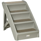 PawHut 4-Level Portable Foldable Dog Stairs - Gray-Ideal for elderly pets or if they have mobility issues 