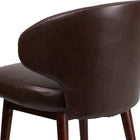 Flash Furniture Comfort Back Series Brown Leather Side Reception Chair with Walnut Legs-Walnut Beechwood Frame