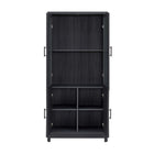 Manhattan Comfort Jodie 31" Mid-Century Modern Bookcase - Charcoal Grey - Set of 2-Cleaning: Dust with a soft, dry cloth or use a microfiber cloth. For deeper cleaning, use a wood-specific cleaner and polish. Avoid: Harsh chemicals, excessive moisture, or abrasive cloths. Care: Keep out of direct sunlight and away from extreme heat or cold to prevent warping or fading. Protection: Use felt pads under objects to prevent scratches. Clean up spills immediately