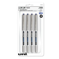 uni-ball Vision Rollerball Pens – 0.7mm – Blue – 4 Pack  -Rollerball Pens