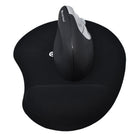 IntekView - Tapis de souris Appuie-poignet en gel, Noir, Arrondi, 160g-Base anti-dérapante en PU avec repose-poignet en gel de silicone et tissus de Polyester.