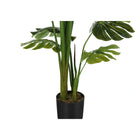 Monarch Specialties 55" Artificial Indoor Monstera Tree - Floor - Black Pot-No assembly required: product dimensions: 33.5 in. L x 29.5 in. W x 55 in. H
