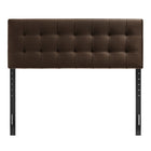 Modway Lily Stain-Resistant Performance Velvet Full Size Headboard - Chocolate Brown-Five Mounting Positions