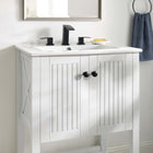 Modway Steam 23" Bathroom Vanity Cabinet - White-Vertical Slat Design