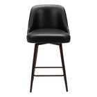 Zuo Keppel Swivel Counter Stool - Black/Bronze-Plush and durable faux leather fabric