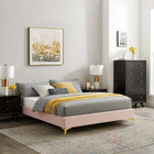 Modway Sutton Performance Velvet Twin Bed Frame - Pink-Assembly Required
