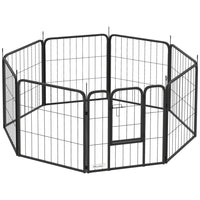PawHut 8-Panel Heavy Duty Portable & Foldable Dog Playpen - 24" L-8 panels can be arranged into various shapes
