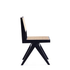 Manhattan Comfort - Lot de 2 chaises de salle à manger Hamlet 44,8 cm style industriel chic - noir et cannage naturel-Hauteur d’assise : 45 cm avec une capacité de poids de 125 kg