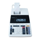 Sharp Large 12-Digit Commercial Printing Calculator - LCD Display - White-Quick 4.5lps, 2-colour heavy-duty ribbon printer