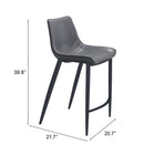 Zuo Magnus Counter Stool - Dark Grey/Black - Set of 2-7