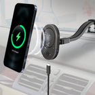 Mighty Mount MagSafe 15W Wireless Charger Mount - Gooseneck Suction Cup Base-Two Mounting Options: Can be mounted on Dashboard and Windshield