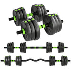 Soozier - Ensemble D’Haltères Réglables - Lot De Poids 3 En 1 Pour Gym À Domicile - 55Lb-Se transforme en haltères, barre droite ou barre EZ curl  
