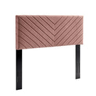 Modway - Roxanne Lit plateforme Queen en velours haute performance avec pieds effilés en bois - Vieux rose-Tête de lit à touffe à canal angulaire