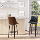 HOMCOM - Tabourets de bar pivotants en cuir PU hauteur bar - noir - paquet de 2-Conception pivotante à 360 degrés pour discuter avec d'autres personnes ou quitter le siège confortablement 

